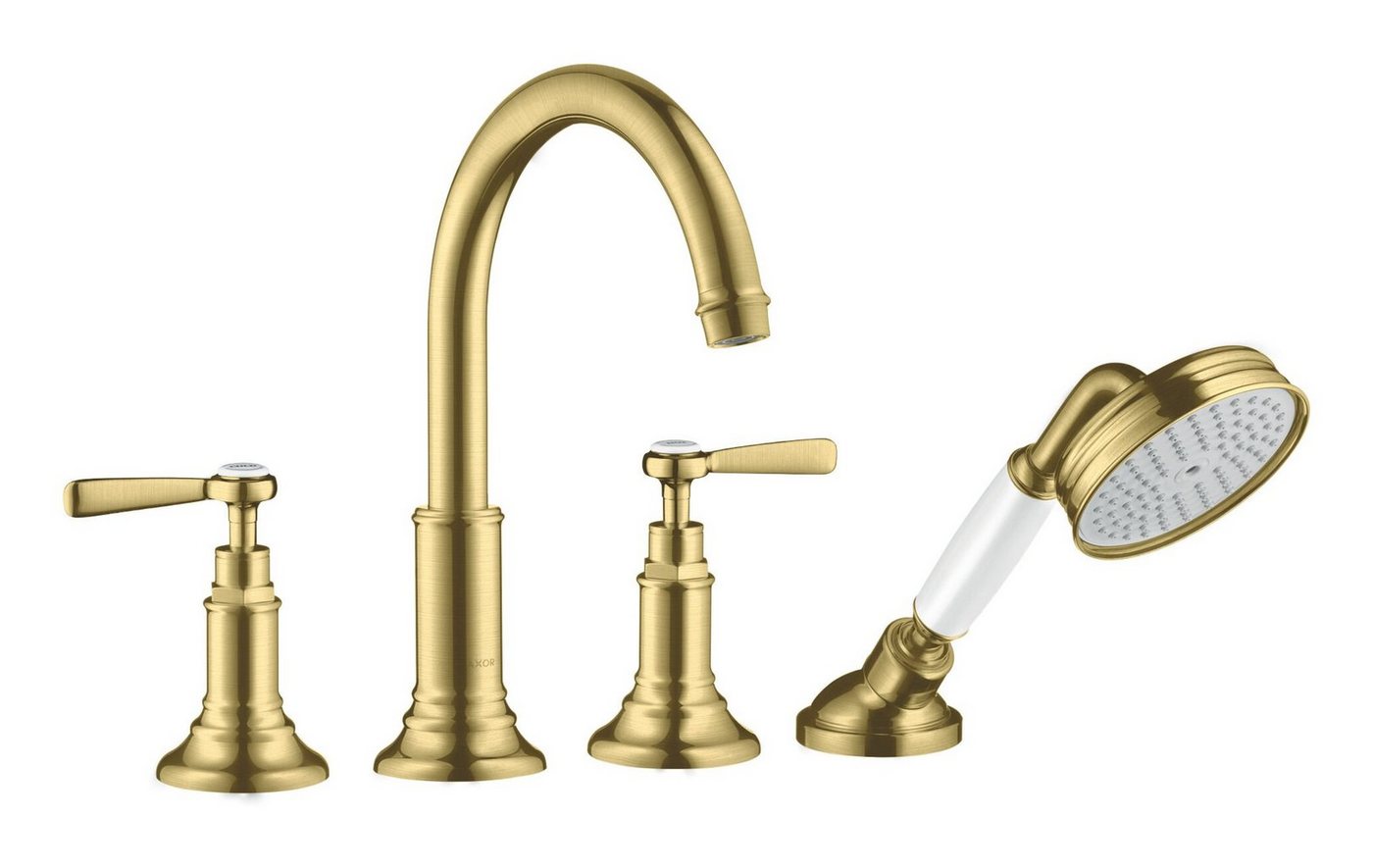 hansgrohe Wannenarmatur Axor Montreux 4-Loch Fliesenrandarmatur mit Hebelgriff - Brushed Brass von hansgrohe