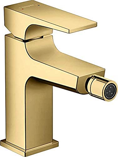 hansgrohe Bidetmischer Metropol mit Push-Open Ablaufgarnitur, Polished Gold Optik von hansgrohe