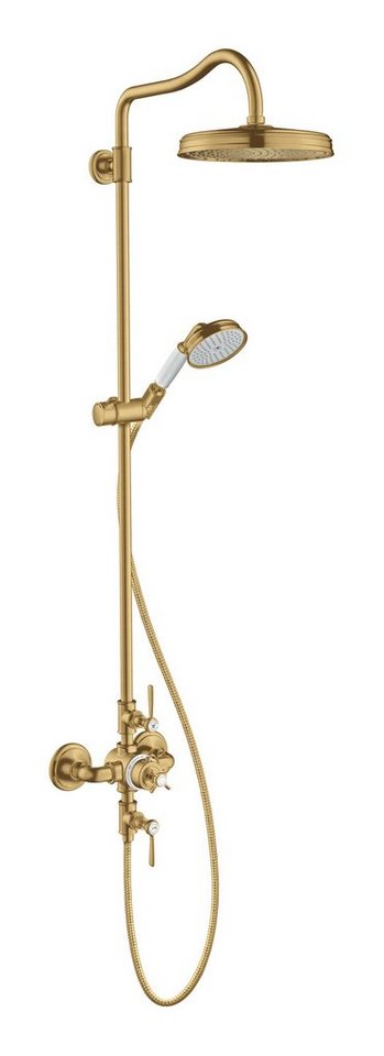 hansgrohe Brausegarnitur Axor Montreux Showerpipe, Mit Thermostat mit Hebelgriff - Brushed Gold Optic von hansgrohe