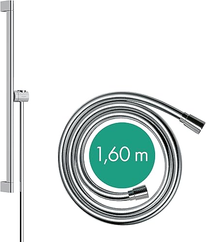 hansgrohe Brausestange Unica S Puro, Duschstange 65cm mit Brauseschlauch Isiflex 160cm und Easy Slide Duschkopfalterung, Chrom von hansgrohe