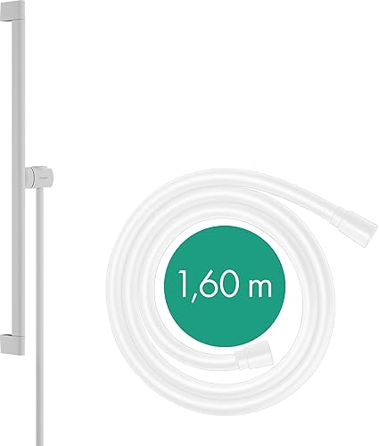 hansgrohe Brausestange Unica S Puro, Duschstange 65cm mit Brauseschlauch Isiflex 160cm und Easy Slide Duschkopfalterung, Mattweiß von hansgrohe