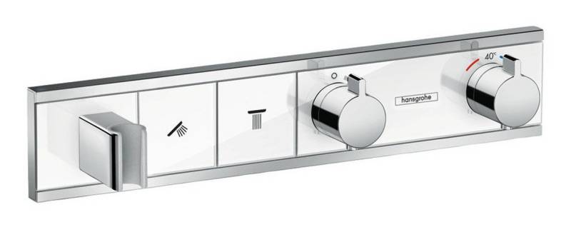 hansgrohe Brausethermostat RainSelect Für 2 Verbraucher mit integriertem Brausehalter Unterputz von hansgrohe