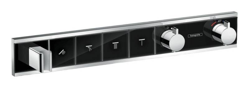 hansgrohe Brausethermostat RainSelect Für 4 Verbraucher mit integriertem Brausehalter Unterputz von hansgrohe