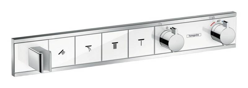 hansgrohe Brausethermostat RainSelect Für 4 Verbraucher mit integriertem Brausehalter Unterputz von hansgrohe