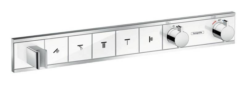hansgrohe Brausethermostat RainSelect Für 5 Verbraucher mit integriertem Brausehalter Unterputz von hansgrohe