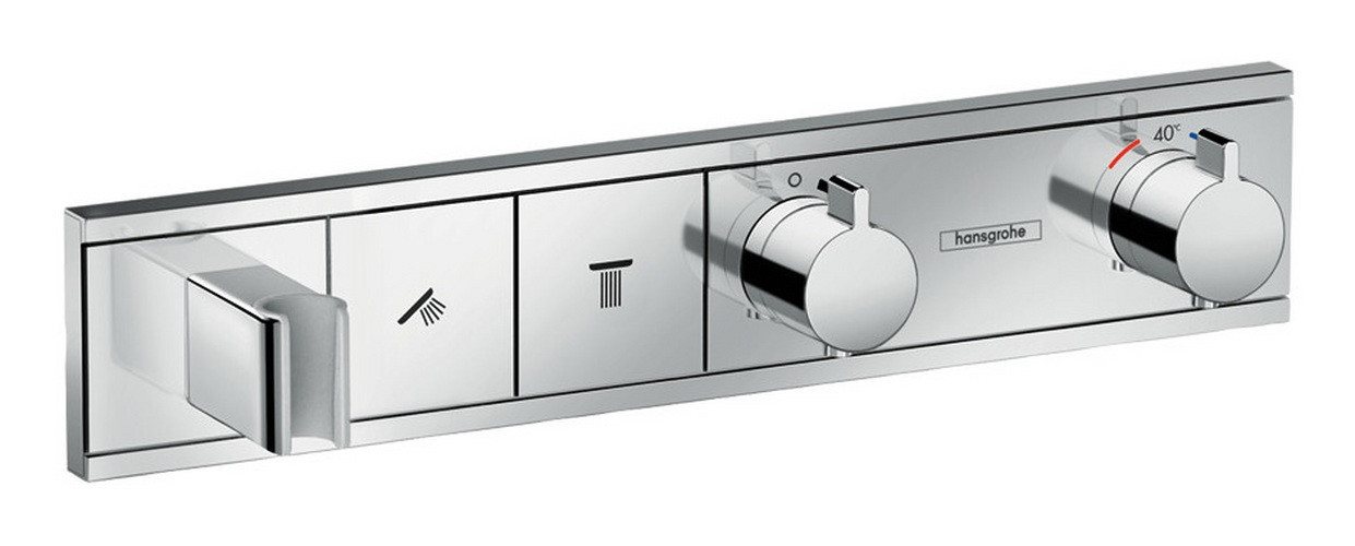 hansgrohe Brausethermostat RainSelect Thermostat für 2 Verbraucher mit integriertem Brausehalter Unterputz hansgrohe Brausethermostat RainSelect Thermostat für 2 Verbraucher mit integriertem Brausehalter Unterputz von hansgrohe