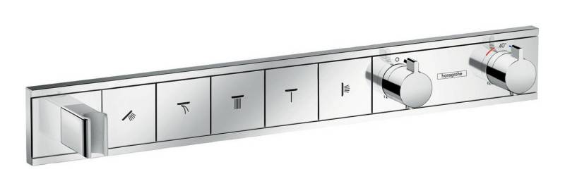 hansgrohe Brausethermostat RainSelect Thermostat für 5 Verbraucher mit integriertem Brausehalter Unterputz von hansgrohe