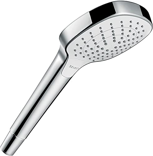 hansgrohe Croma Select E - Duschkopf, Handbrause mit 3 Strahlarten, Duschbrause (110 x 110 mm), Brausekopf mit Antikalk-Funktion, Chrom von hansgrohe