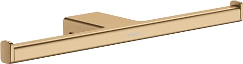 hansgrohe AddStoris - Toilettenpapierhalter doppelt, Klopapierhalter für Wandmontage, Klorollenhalter, verdeckte Befestigung, Badezimmer Zubehör, Brushed Bronze, 41748140 von hansgrohe
