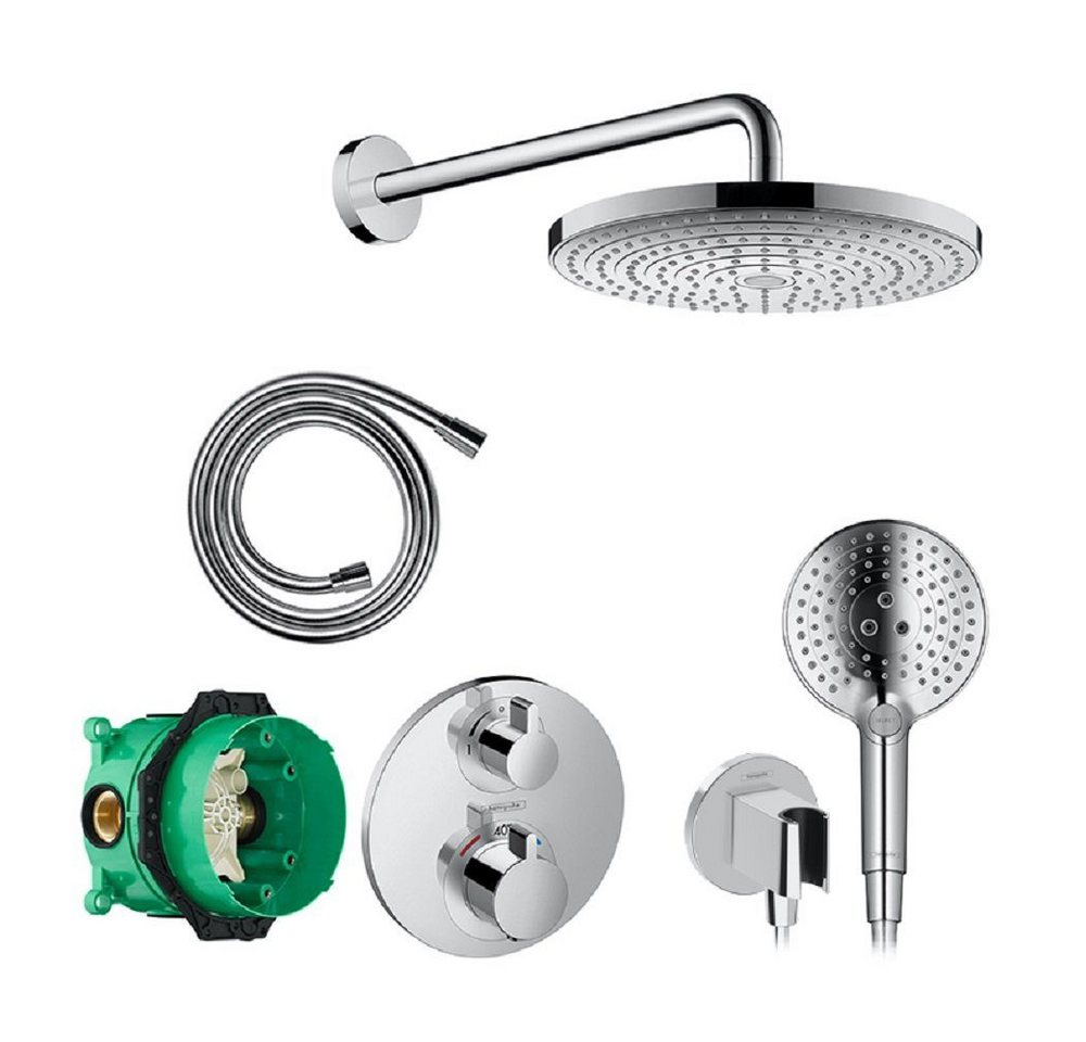 hansgrohe Duscharmatur Raindance Select S Duschsystem, Ecostat Duschbrause Regendusche (Wasser sparen, Wassersparen, Komplettset, Duschbrause Set, Regendusche, mit Schlauch, Schwarz) Armaturen Bad Badarmatur Dusche Duscharmatur Komplett Duscharmaturen von hansgrohe