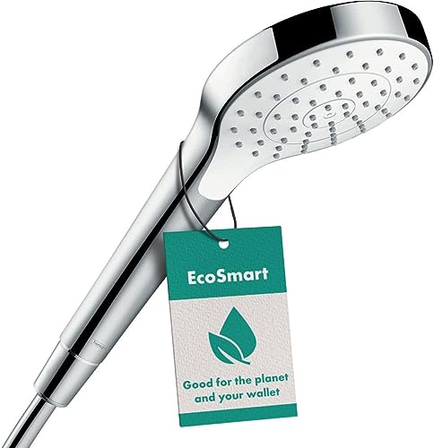 hansgrohe Duschkopf Croma S, Duschbrause wassersparend, 1 Strahlart, Antikalk-Funktion, Weiß/Chrom von hansgrohe