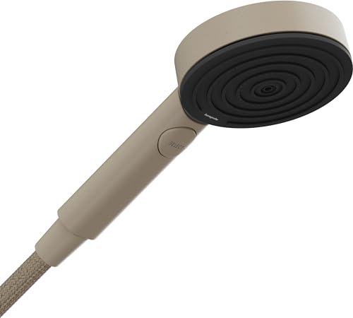 hansgrohe Duschkopf Pulsify Planet Edition, Duschbrause wassersparend, 2 Strahlarten, Antikalk-Funktion, Sand (recycelt) von hansgrohe