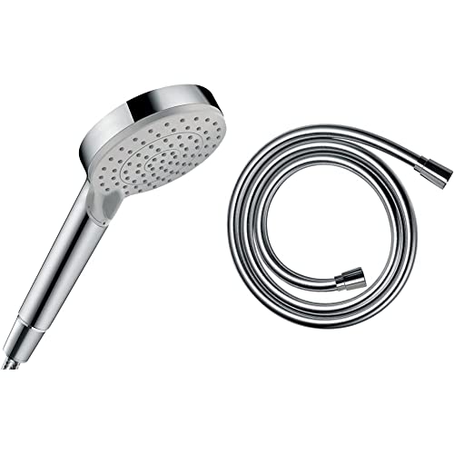 hansgrohe Duschkopf Vernis Blend, Duschbrause 2 Strahlarten, Antikalk-Funktion, Chrom & Brauseschlauch Isiflex, Duschschlauch 1,60m, Chrom von hansgrohe