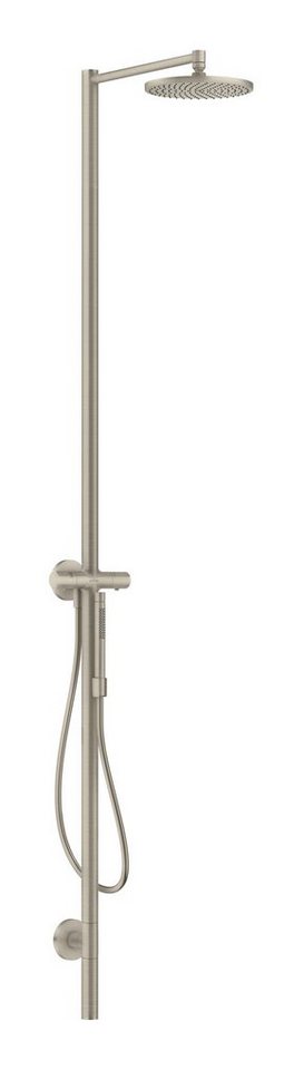 hansgrohe Duschsäule Axor Starck, Höhe 215.1 cm, Duschsäule mit Thermostat und Kopfbrause - Brushed Nickel von hansgrohe