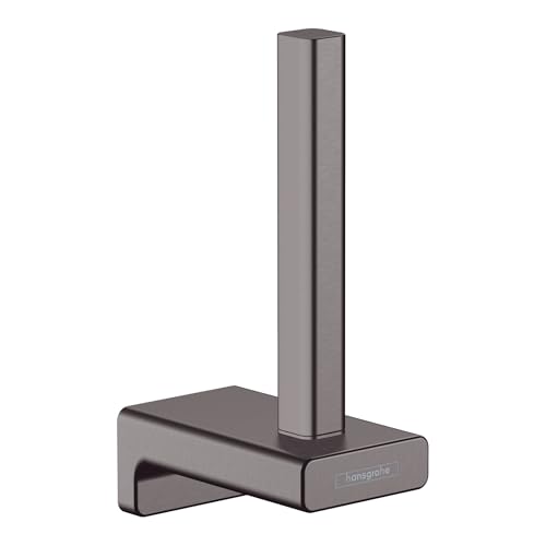 hansgrohe AddStoris - Ersatzpapierrollenhalter, Toilettenpapierhalter für Wandmontage, Klopapierhalter, verdeckte Befestigung, Badezimmer Zubehör, Brushed Black Chrome, 41756340 von hansgrohe