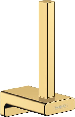 hansgrohe AddStoris - Ersatzpapierrollenhalter, Toilettenpapierhalter für Wandmontage, Klopapierhalter, verdeckte Befestigung, Badezimmer Zubehör, Polished Gold Optic, 41756990 von hansgrohe