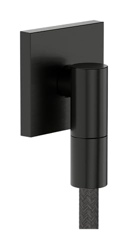 hansgrohe FixFit Fine E - Schlauchanschluss Dusche, universaler Wandanschluss mit Rückflussverhinderer, Wandanschlussbogen, Brushed Black Chrome , 28883340 von hansgrohe