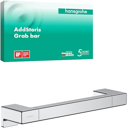 hansgrohe AddStoris - Haltegriff Dusche, Haltestange Bad, für Wandmontage, verdeckte Befestigung, Badezimmer Zubehör, Chrom, 41744000 hansgrohe AddStoris - Haltegriff Dusche, Haltestange Bad, für Wandmontage, verdeckte Befestigung, Badezimmer Zubehör, Chrom, 41744000 von hansgrohe