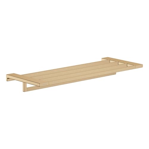 hansgrohe AddStoris - Handtuchablage mit Handtuchhalter, Badetuchhalter für Wandmontage, verdeckte Befestigung, Badezimmer Zubehör, Brushed Bronze, 41751140 von hansgrohe