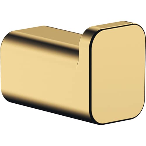 hansgrohe AddStoris - Handtuchhaken, Handtuchhalter, Bademantelhaken, verdeckte Befestigung, Badezimmer Zubehör, Polished Gold Optic, 41742990 von hansgrohe