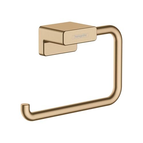 hansgrohe AddStoris - Handtuchring, Handtuchhalter für Wandmontage, verdeckte Befestigung, Badezimmer Zubehör, Brushed Bronze, 41754140 von hansgrohe