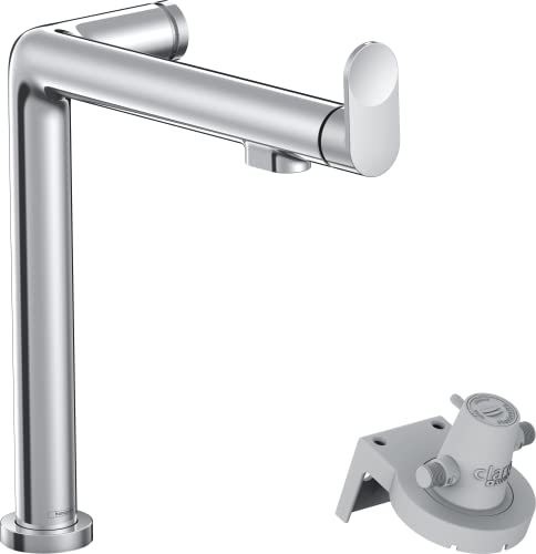 hansgrohe Küchenarmatur Aqittura M91 mit Wasserfilter, 3 Wege Wasserhahn Küche mit Auslauf Höhe 240 mm, einstellbar in 2 Stufen auf 60° oder 110°, 1 Strahlart, Chrom von hansgrohe