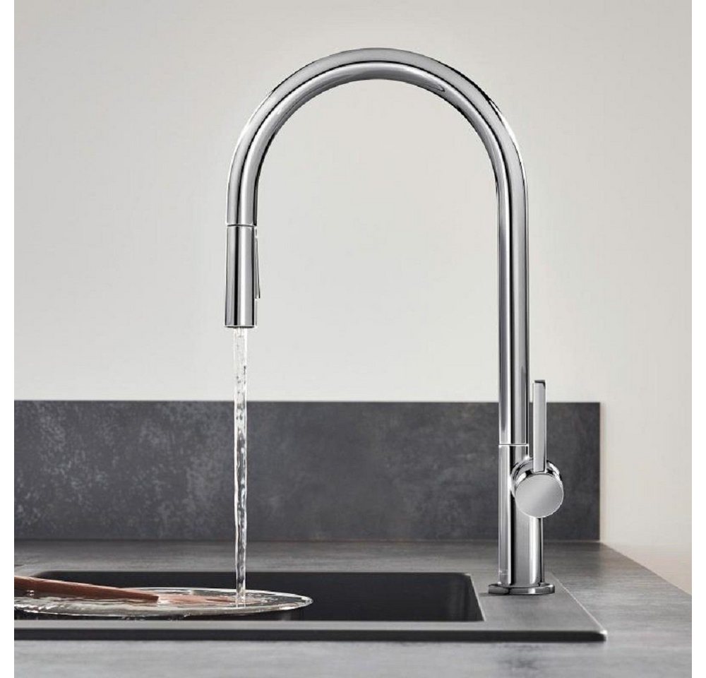 hansgrohe Küchenarmatur Talis Einhebel Küchenarmatur mit ausziehbarem Auslauf, Armatur Küche (Warmwasserarmatur & Kaltwasserarmatur, Kaltwassserhahn, Kaltwasser, Wasserhahn für Durchlauferhitzer geeignet, Spültischarmatur grohe) Küchenarmaturen Edelstahl Ausziehbar, Einhebelmischer Küchenspüle von hansgrohe