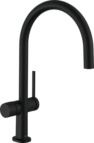 hansgrohe Küchenarmatur mit Geräteabsperrventil Talis M54, Wasserhahn Küche mit Auslauf Höhe 220 mm, 360° drehbar, 1 Strahlart, Mattschwarz von hansgrohe