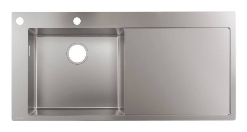 hansgrohe Küchenspüle S71, Einbauspüle S718-F450 mit Abtropffläche rechts - Edelstahl von hansgrohe