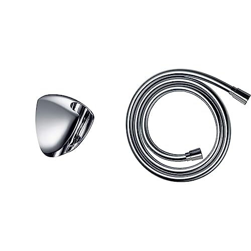 hansgrohe Porter'C Duschkopfhalterung, Chrom, 6.3 x 3.7 x 7.1 cm & Brauseschlauch Isiflex, Duschschlauch 1,60m, Chrom von hansgrohe