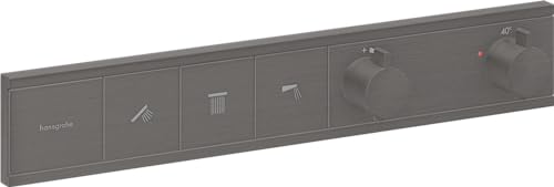 hansgrohe Unterputz Thermostat Dusche RainSelect, Duscharmatur für 3 Verbraucher, Brushed Black Chrome von hansgrohe