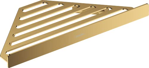 hansgrohe AddStoris - Duschablage, Duschkorb, Eckregal Bad, Duschregal Ecke, Seifenkorb, Seifenablage Dusche, Badezimmer Zubehör, Polished Gold Optic, 41741990 von hansgrohe