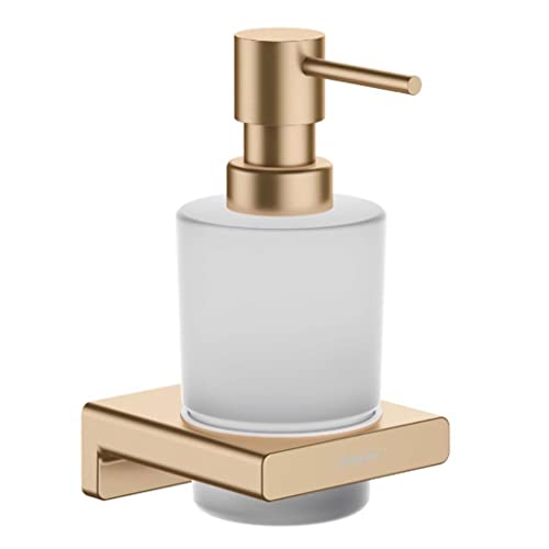 hansgrohe Seifenspender AddStoris, nachfüllbarer Seifendosierer für Flüssigseife und Lotion, Brushed Bronze, 115 x 90 x 165 von hansgrohe