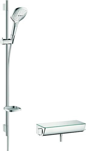 hansgrohe Set ECOSTAT SELECT COMBI 27039400 m.Brausestange. 0,90m weiss/verchromt, Chrom von hansgrohe