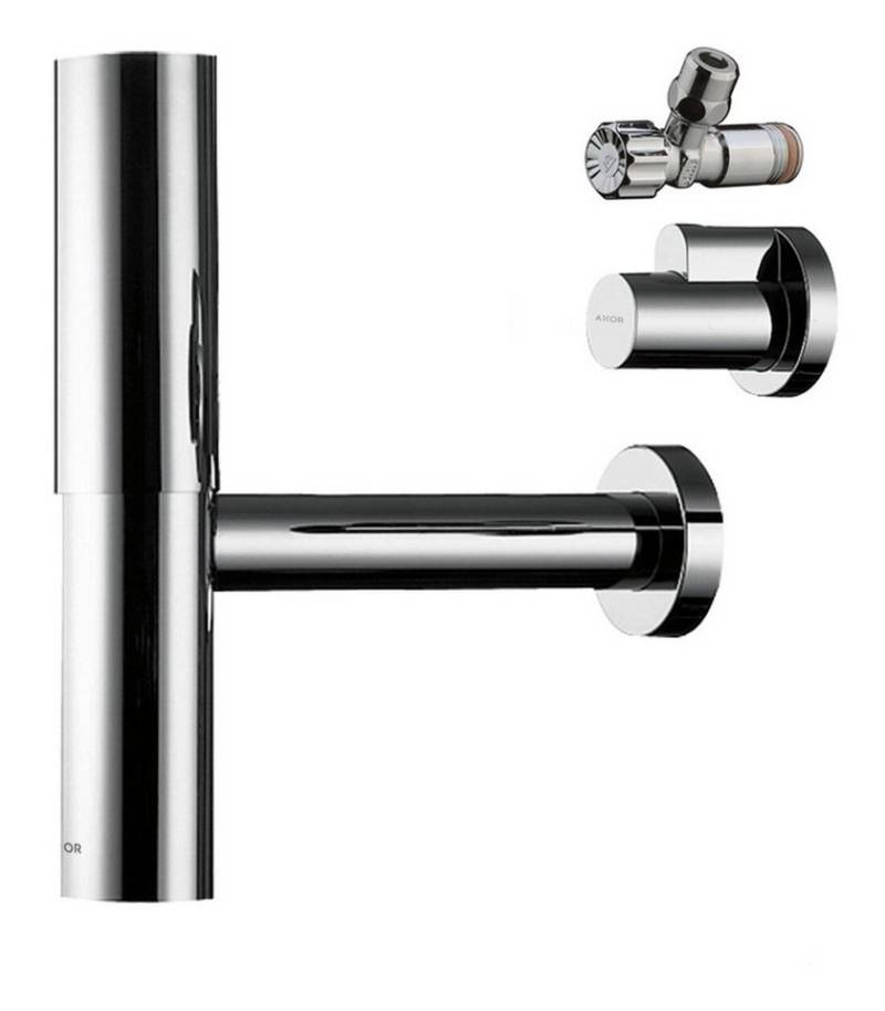 hansgrohe Siphon Axor Flowstar, Designsiphon mit zwei Eckventilen und Schubern von hansgrohe