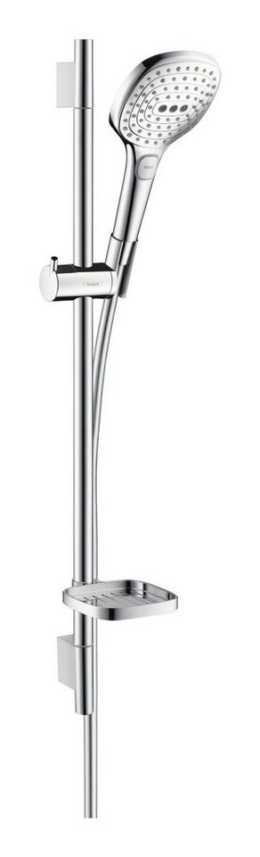 hansgrohe Stangenbrause-Set Raindance Select E 120, Höhe 71.8 cm, 3 Strahlart(en), Brauseset 3jet EcoSmart mit Brausestange 650 mm und Seifenschale von hansgrohe