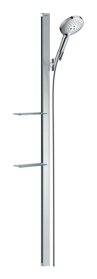 hansgrohe Stangenbrause-Set Raindance Select S, Höhe 150 cm, 3 Strahlart(en), Brauseset 120 3jet mit Brausestange und Seifenschale - Chrom von hansgrohe