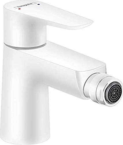 hansgrohe Talis E Einhebel-Bidetarmatur mit Zugstangen-Ablaufgarnitur, Mattweiß von hansgrohe