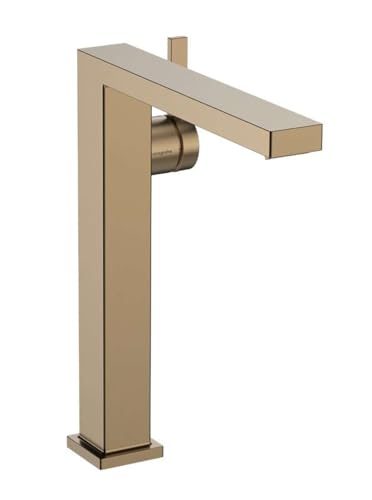 hansgrohe Tecturis E - Waschtischarmatur mit Push-Open Ablauf, energiesparend (CoolStart), Wasserhahn Bad mit Auslauf Höhe 243 mm, Mischbatterie wassersparend (EcoSmart+), Brushed Bronze, 73070140 von hansgrohe