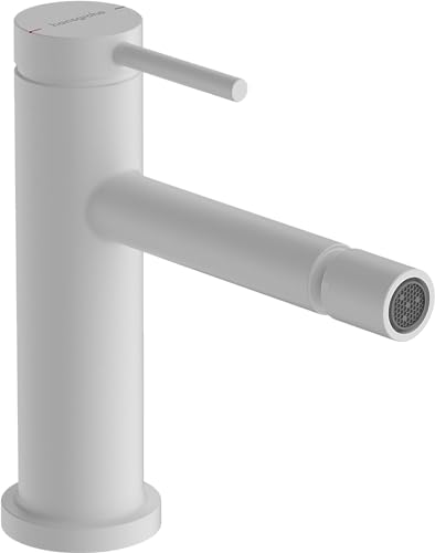 hansgrohe Tecturis S - Bidetarmatur mit Zugstange, Bidetmischer mit Auslauf Höhe 100mm, Badarmatur, Mattweiß von hansgrohe