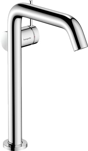 hansgrohe Tecturis S Fine - Waschtischarmatur mit Push-Open Ablauf, energiesparend (CoolStart), Wasserhahn Bad mit Auslauf Höhe 240mm, Mischbatterie Waschbecken wassersparend (EcoSmart+), Chrom von hansgrohe