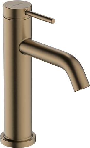 hansgrohe Tecturis S - Waschtischarmatur ohne Ablauf, energiesparend (CoolStart), Wasserhahn Bad mit Auslauf Höhe 110mm, Mischbatterie Waschbecken wassersparend (EcoSmart+), Brushed Bronze von hansgrohe
