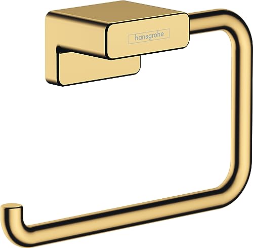 hansgrohe Toilettenpapierhalter AddStoris, Klopapierhalter ohne Deckel, Polished Gold Optic von hansgrohe