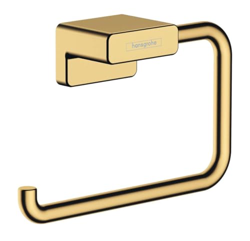 hansgrohe AddStoris - Toilettenpapierhalter, Klopapierhalter für Wandmontage, Klorollenhalter, verdeckte Befestigung, Badezimmer Zubehör, Polished Gold Optic, 41771990 von hansgrohe