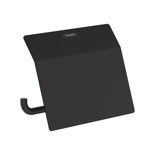 hansgrohe AddStoris - Toilettenpapierhalter mit Deckel, Klopapierhalter für Wandmontage, Klorollenhalter, verdeckte Befestigung, Badezimmer Zubehör, Mattschwarz, 41753670 hansgrohe AddStoris - Toilettenpapierhalter mit Deckel, Klopapierhalter für Wandmontage, Klorollenhalter, verdeckte Befestigung, Badezimmer Zubehör, Mattschwarz, 41753670 von hansgrohe