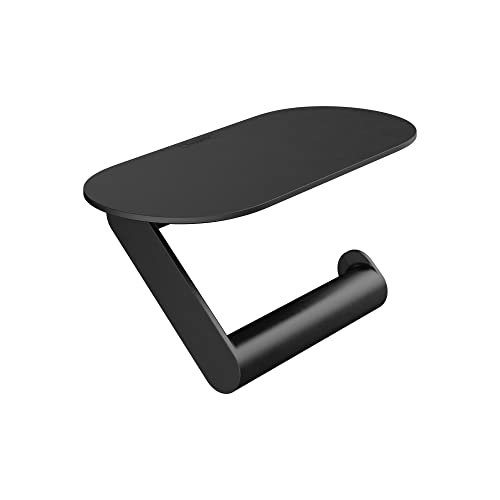 hansgrohe WallStoris - Toilettenpapierhalter, Klopapierhalter mit Ablage, 23cm, Badezimmer Zubehör ohne bohren, Bad Accessoires, Mattschwarz, 27928670 von hansgrohe