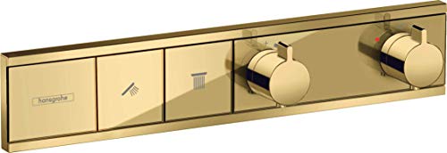 hansgrohe Unterputz Thermostat RainSelect, für 2 Funktionen, Polished Gold Optic von hansgrohe