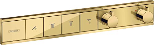hansgrohe Unterputz Thermostat RainSelect, für 4 Funktionen, Polished Gold Optik von hansgrohe