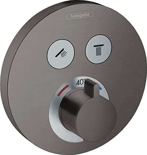 hansgrohe Unterputz Thermostat ShowerSelect S, für 2 Funktionen, Brushed Black Chrome von hansgrohe