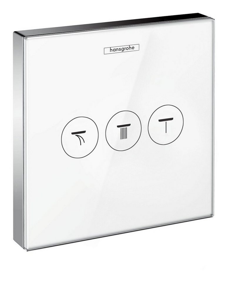 hansgrohe Unterputzarmatur ShowerSelect Glas Ventil für 3 Verbraucher Unterputz - Weiß / Chrom von hansgrohe